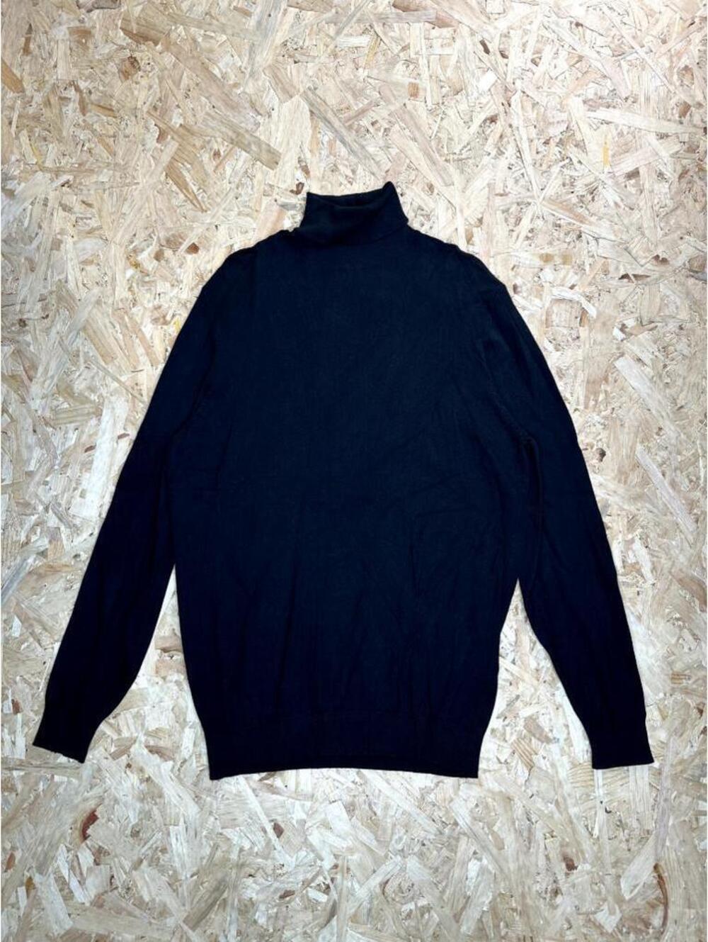 Zara Turtleneck Sweater Mens XL Black Knit Pullover Long Sleeve